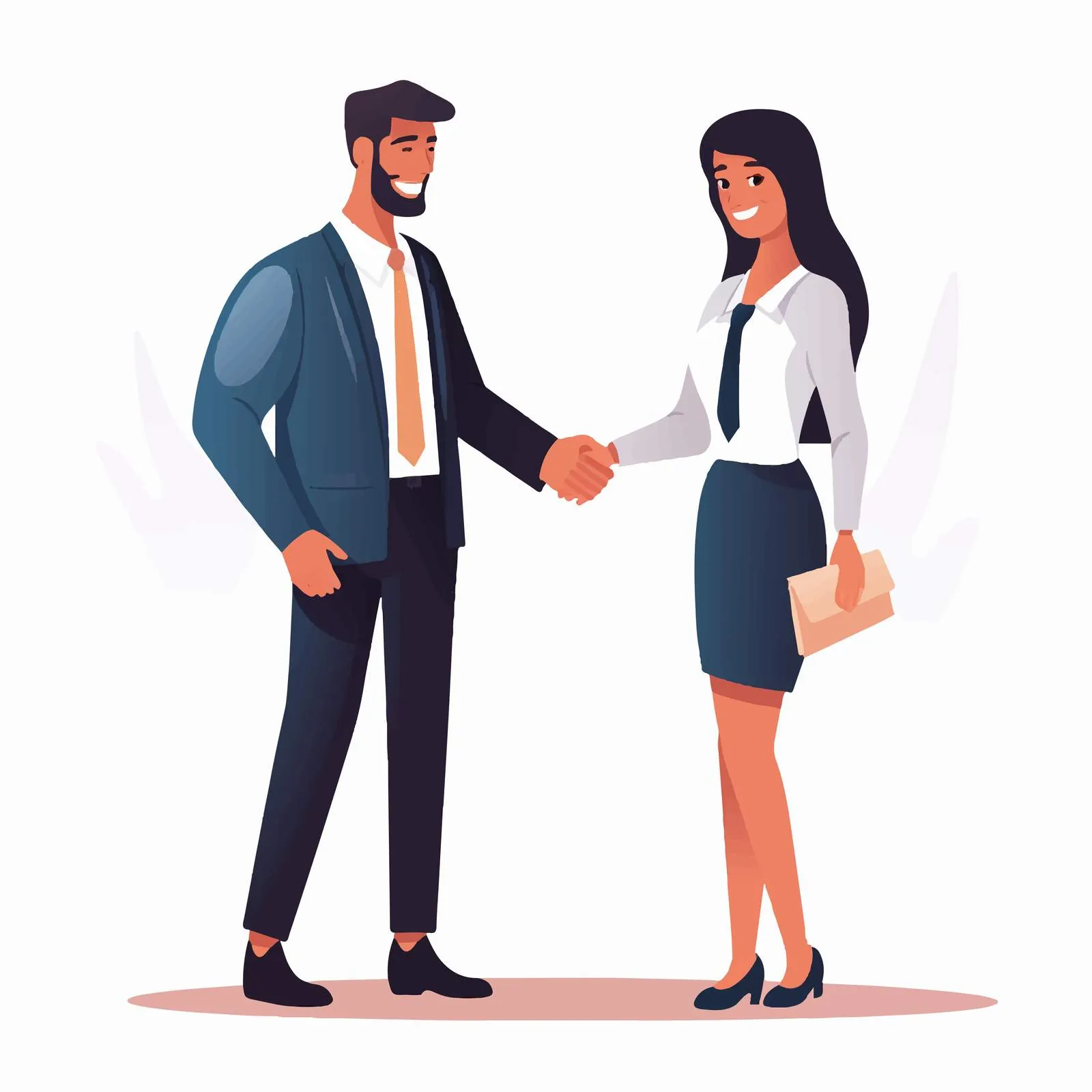 Businessman and Businesswoman Shaking Hands Vector — free download from Dotvec
