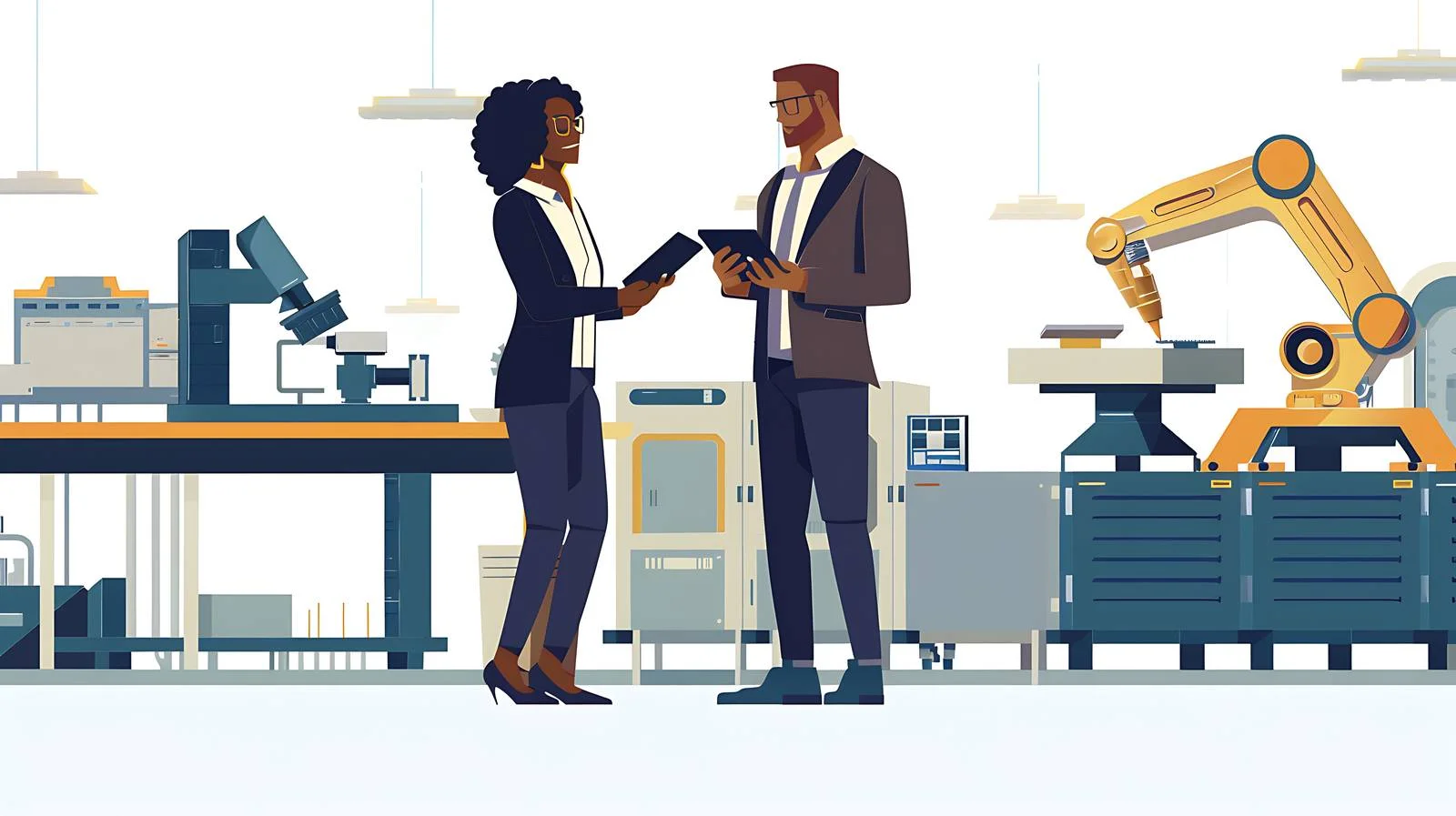 Professional Team with Tablet and Project — free download from Dotvec