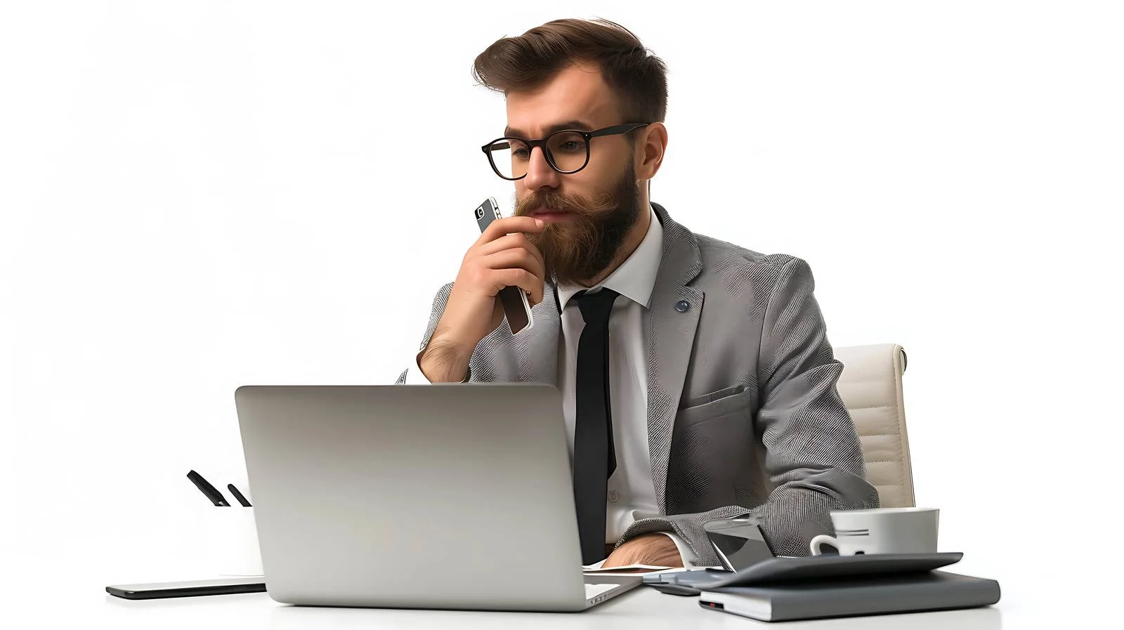 Professional Businessman Desk Setup — free download from Dotvec