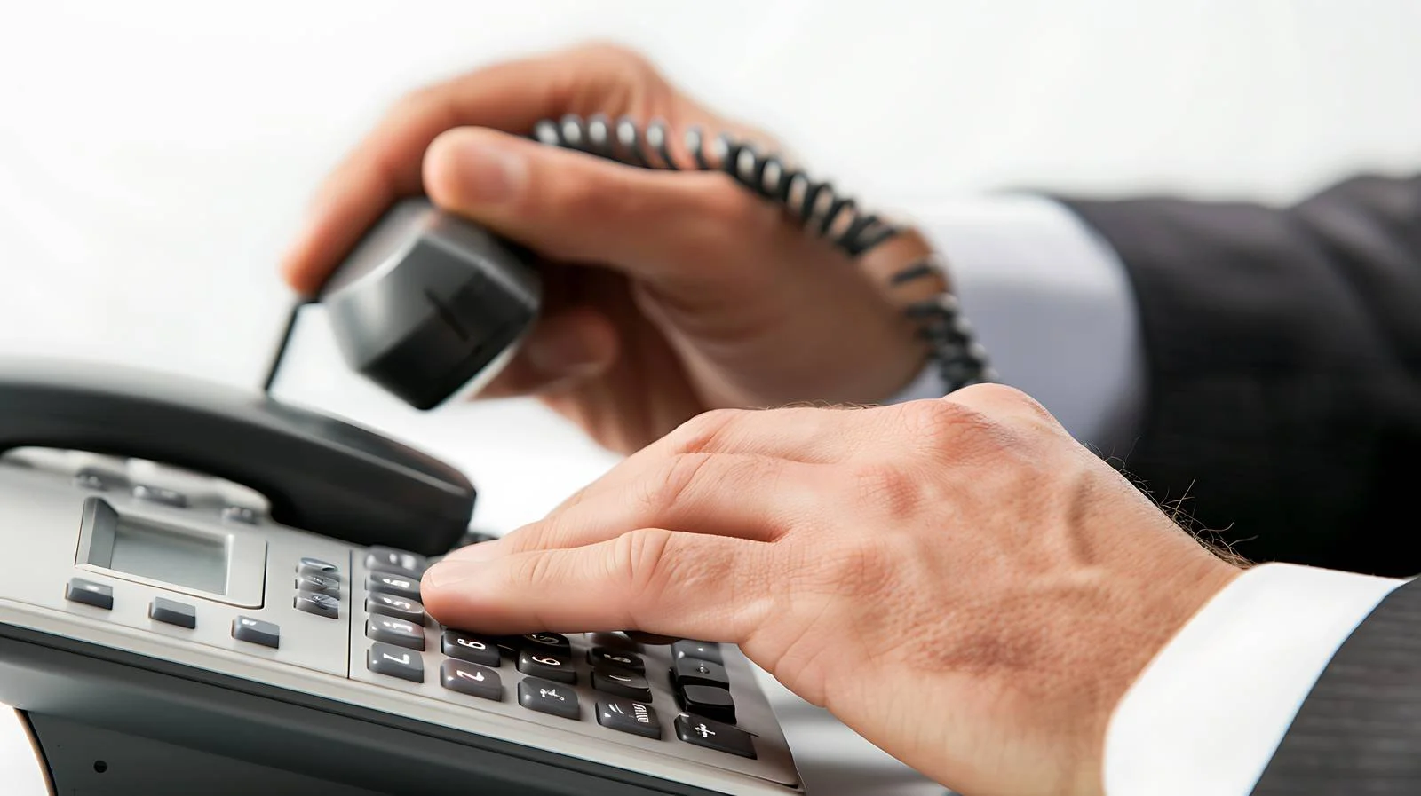 Businessman Dialing Office Phone — free download from Dotvec