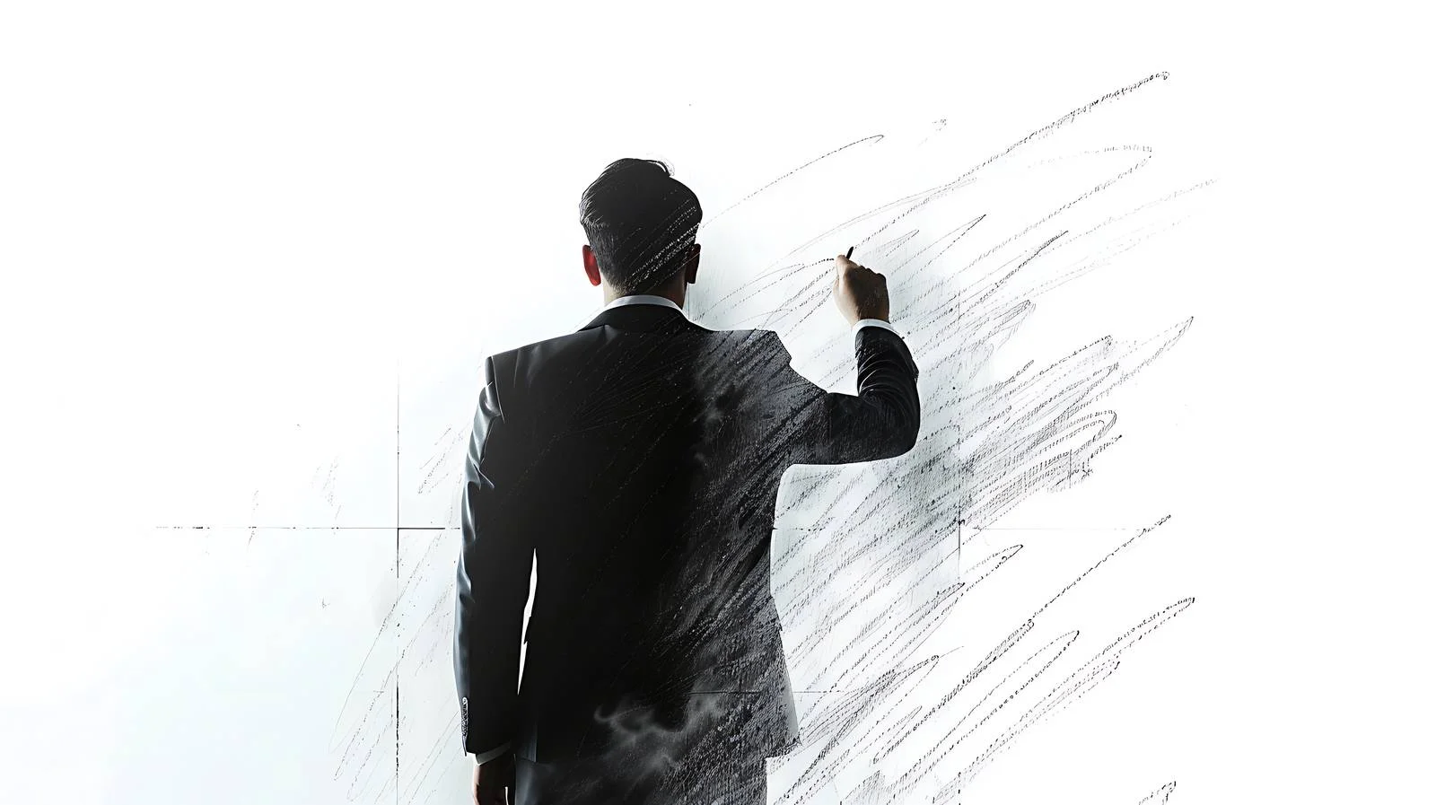 Businessman Glass Drawing White Background — free download from Dotvec