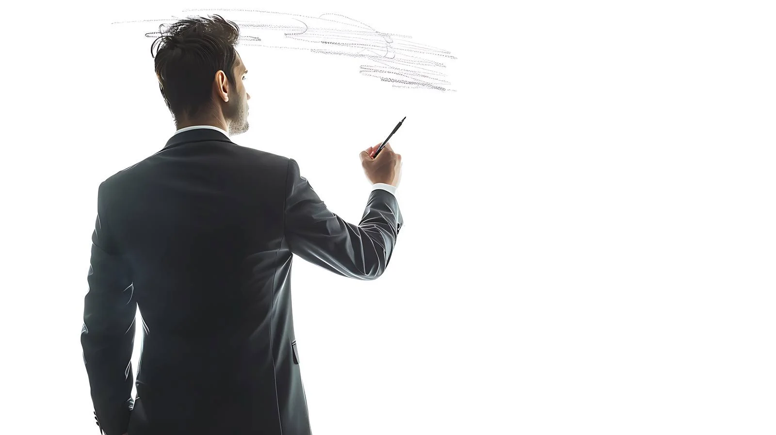 Businessman Drawing on Glass Pane — free download from Dotvec