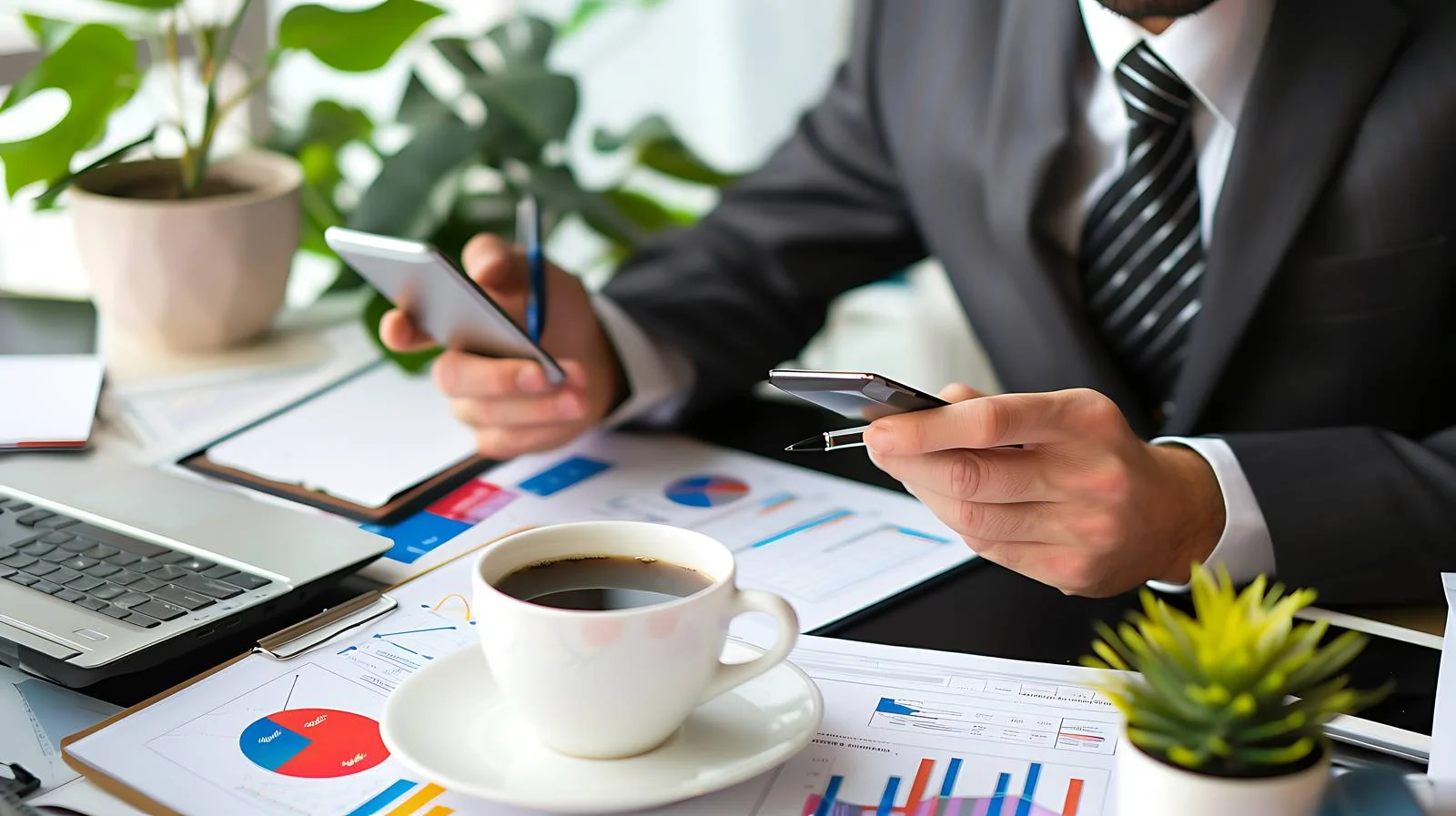 Busy Professional Multitasking at Work — free download from Dotvec