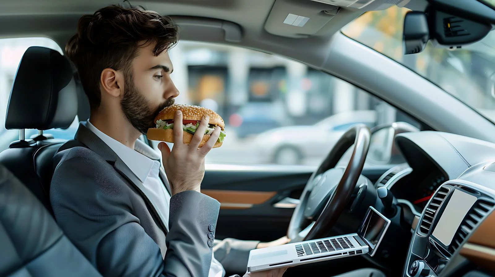 Multitasking Professional with Snack Break — free download from Dotvec