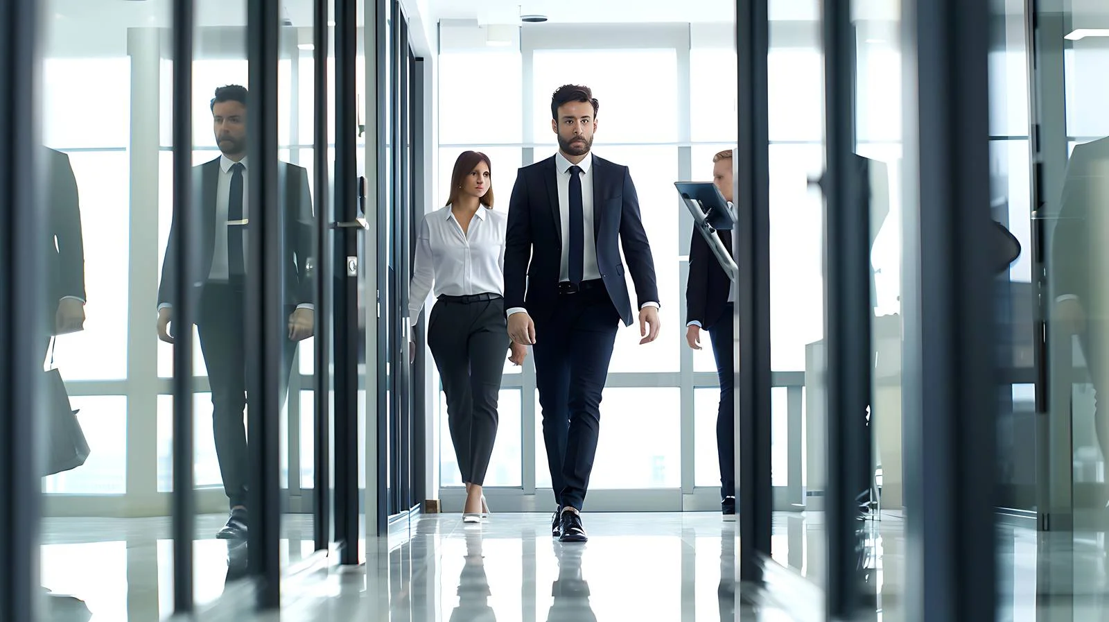 Professional Entrance Among Talking Colleagues — free download from Dotvec