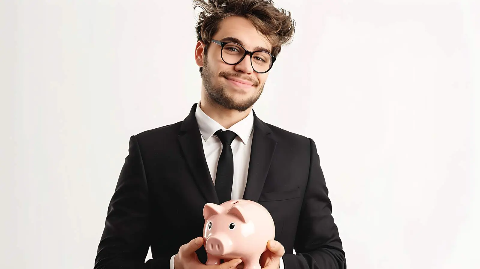 Businessman with Piggy Bank in Modern Office – free financial image from Dotvec