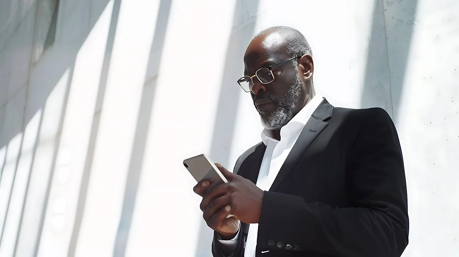 Urban Businessman Checking Cellphone — free download from Dotvec