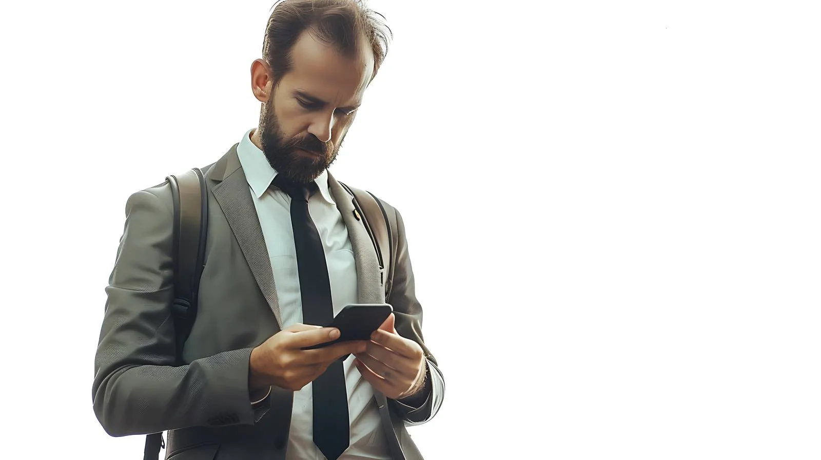 Businessman Checking Phone in Urban Setting — free download from Dotvec