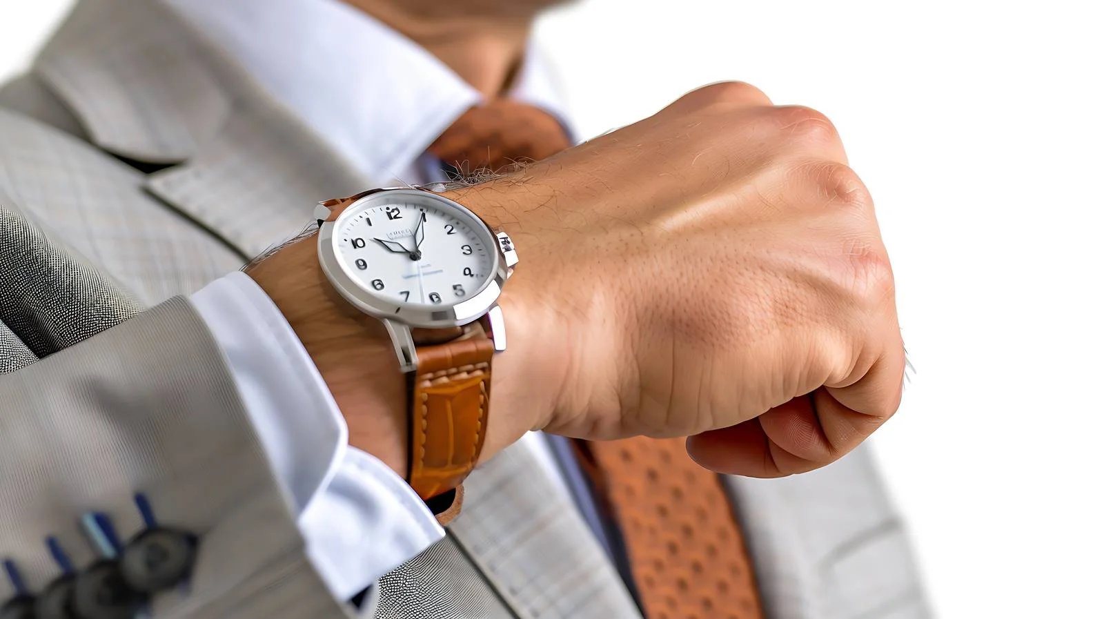 Businessman Checking Time on His Watch — free download from Dotvec