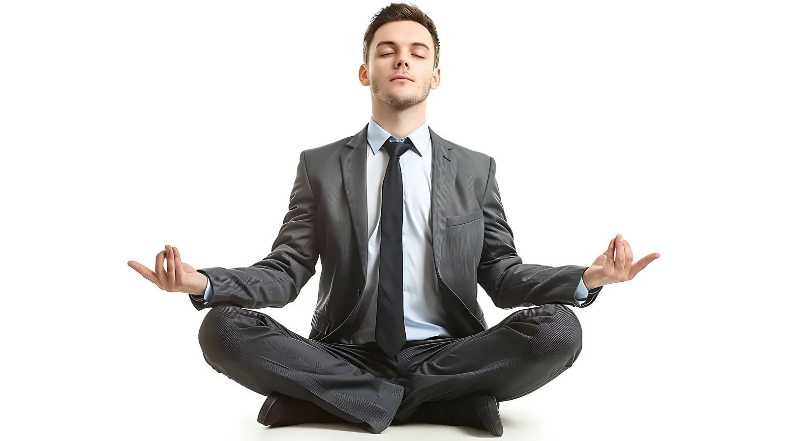 Serene Businessman Yoga in Office — free download from Dotvec