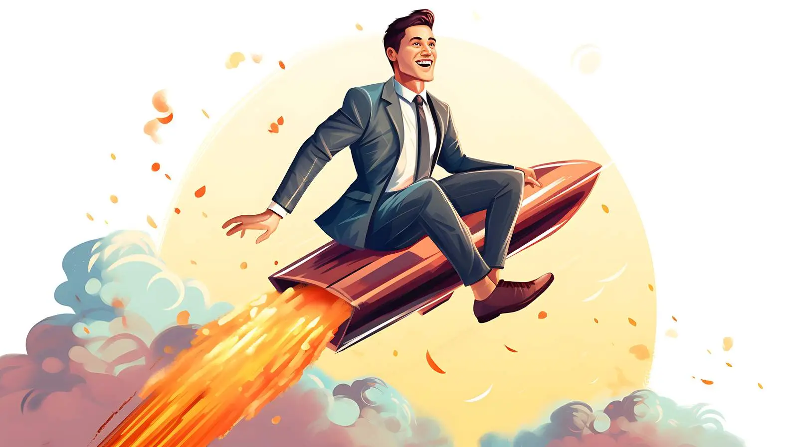 Business Success Rocket Sky Image — free download from Dotvec