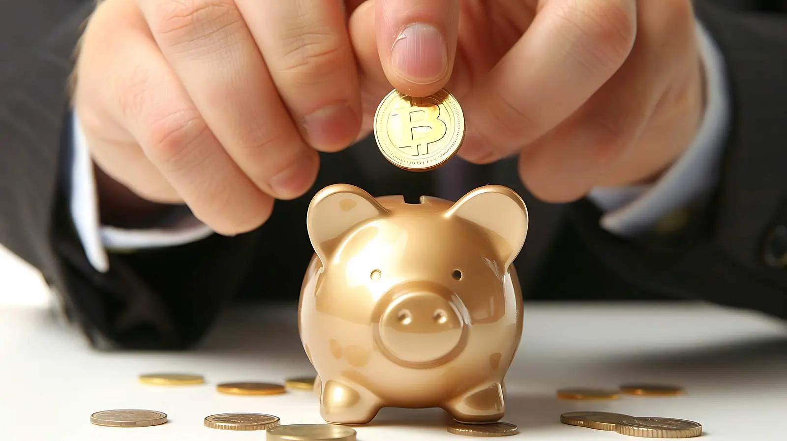 Businessman Saving Money in Piggy Bank – free financial image from Dotvec