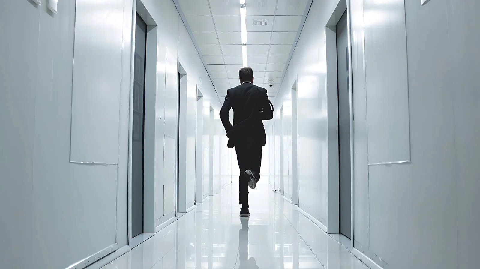 Energetic Businessman in Office Corridor — free download from Dotvec