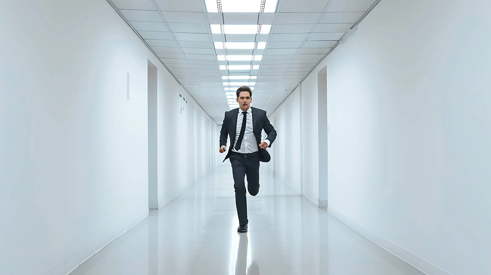 Businessman in Office Building Corridor — free download from Dotvec