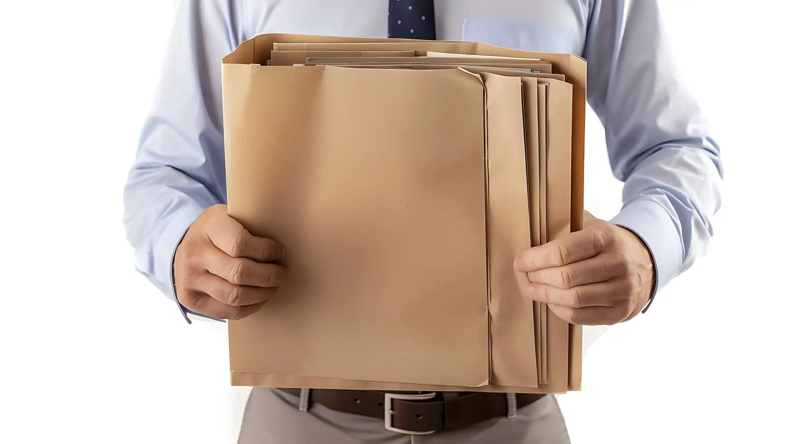Businessman Displaying Document Folder in Office – free motivation image from Dotvec