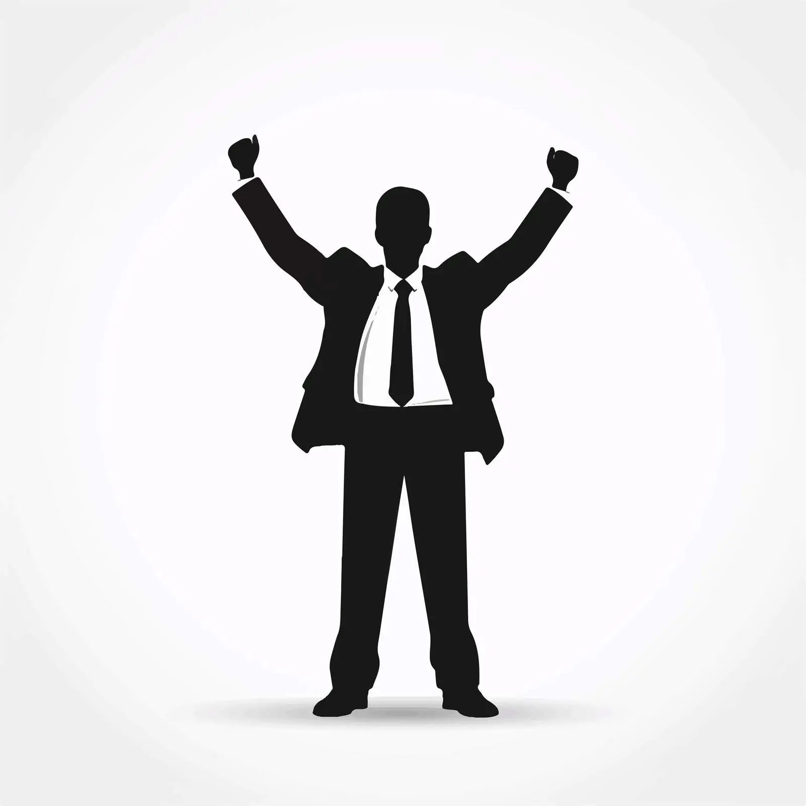 Businessman Silhouette Triumph Achievement Icon — free download from Dotvec