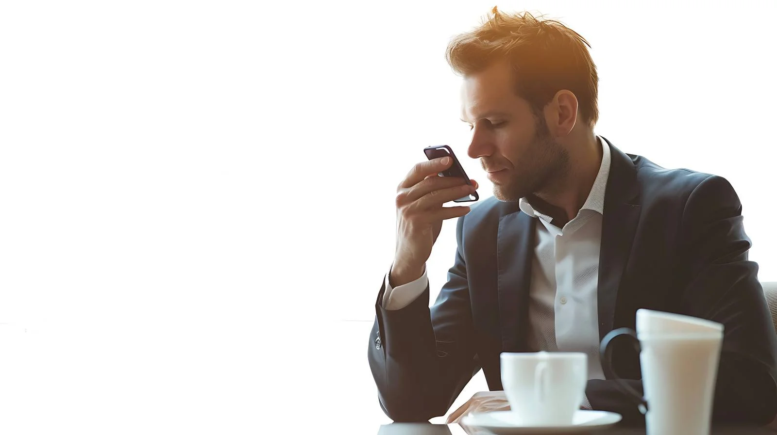 Businessman in Cafe Drinking Coffee — free download from Dotvec
