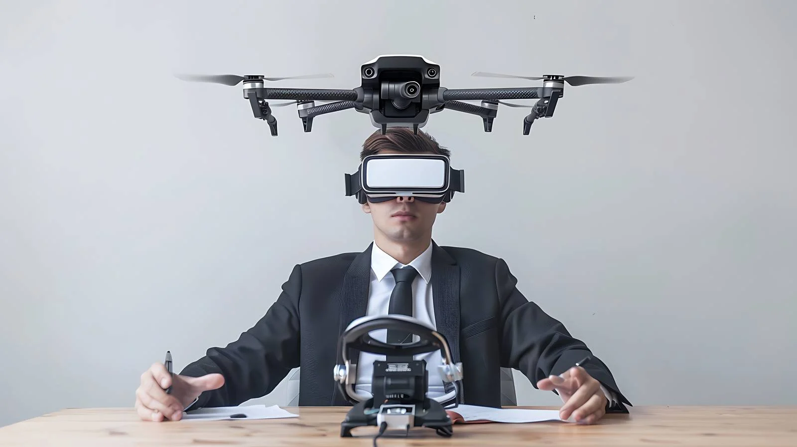 Businessman Working on Drone in Office — free download from Dotvec