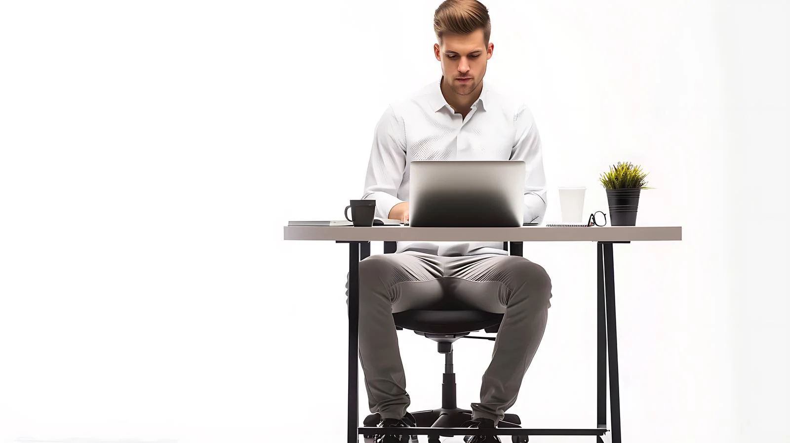 Productive Businessman in Office Workspace — free download from Dotvec