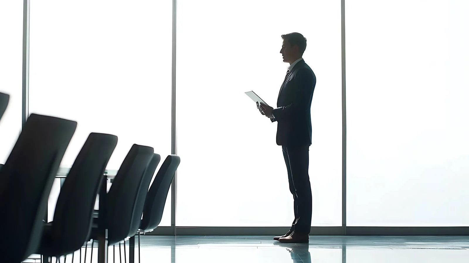 Businessman Using Tablet in Conference Room — free download from Dotvec
