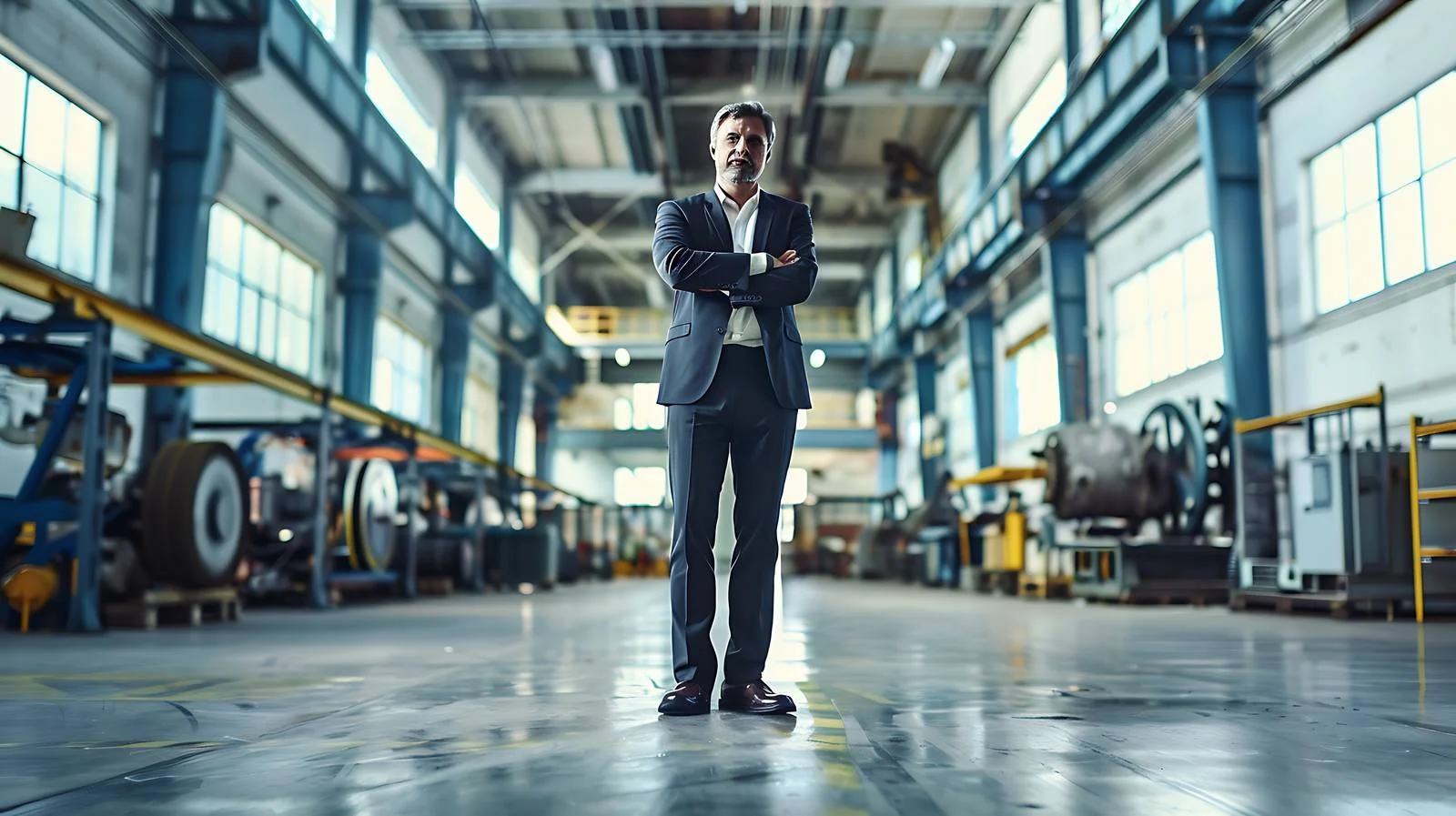 Businessman in Factory Shop Floor — free download from Dotvec
