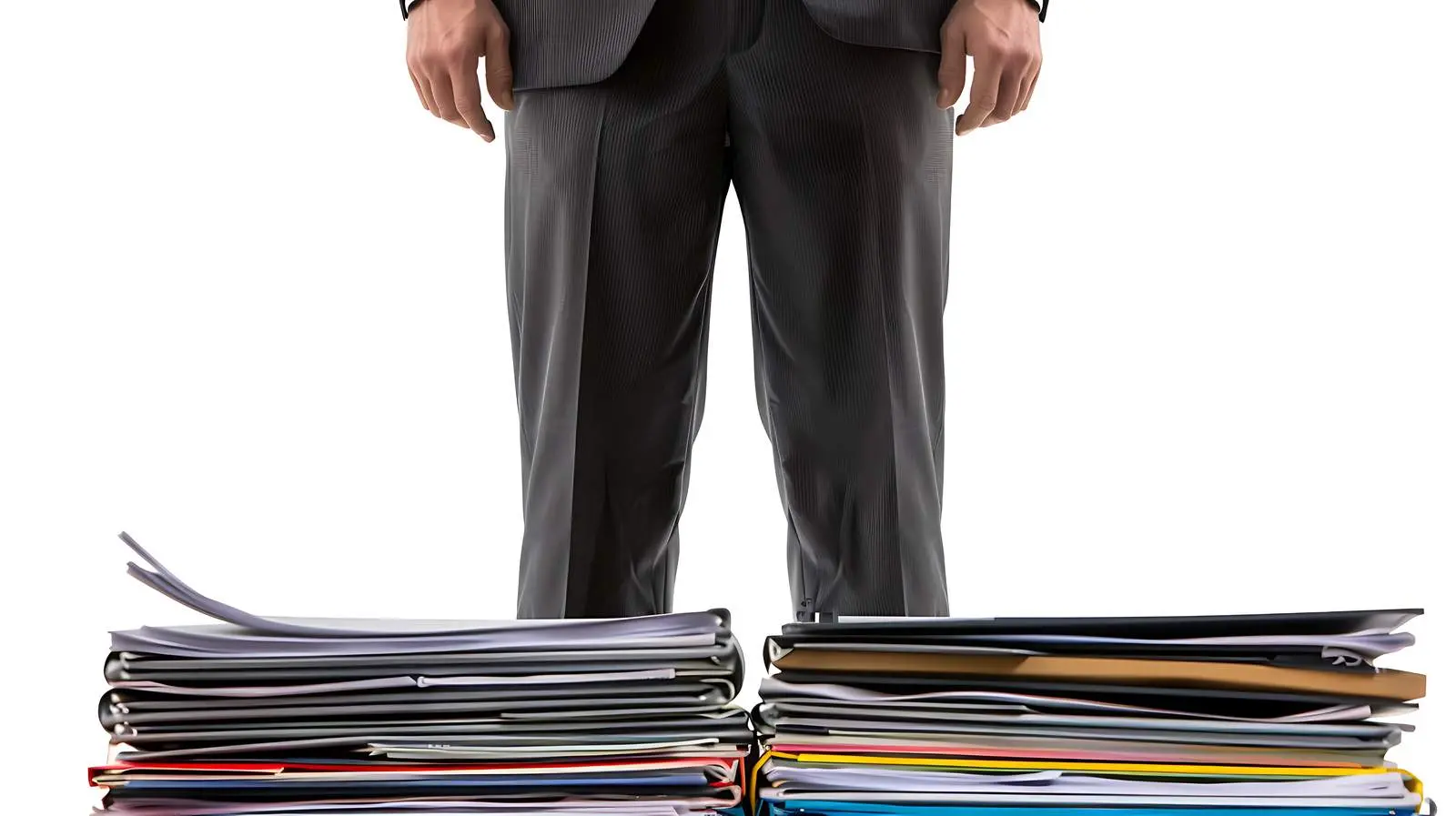 Businessman Standing Over Documents Isolated Image – free motivation image from Dotvec