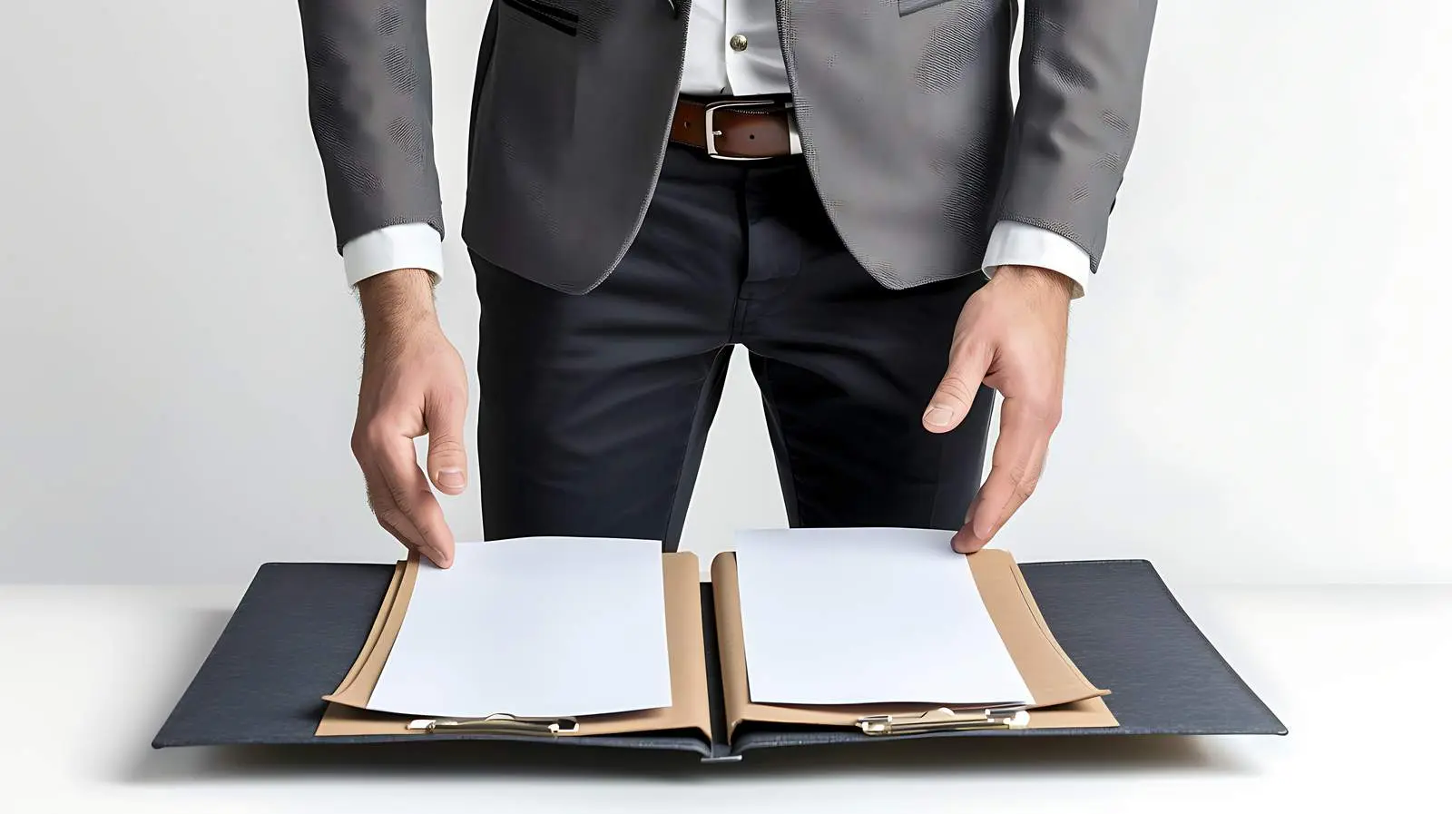 Businessman Over Folder with Documents Isolated – free financial image from Dotvec