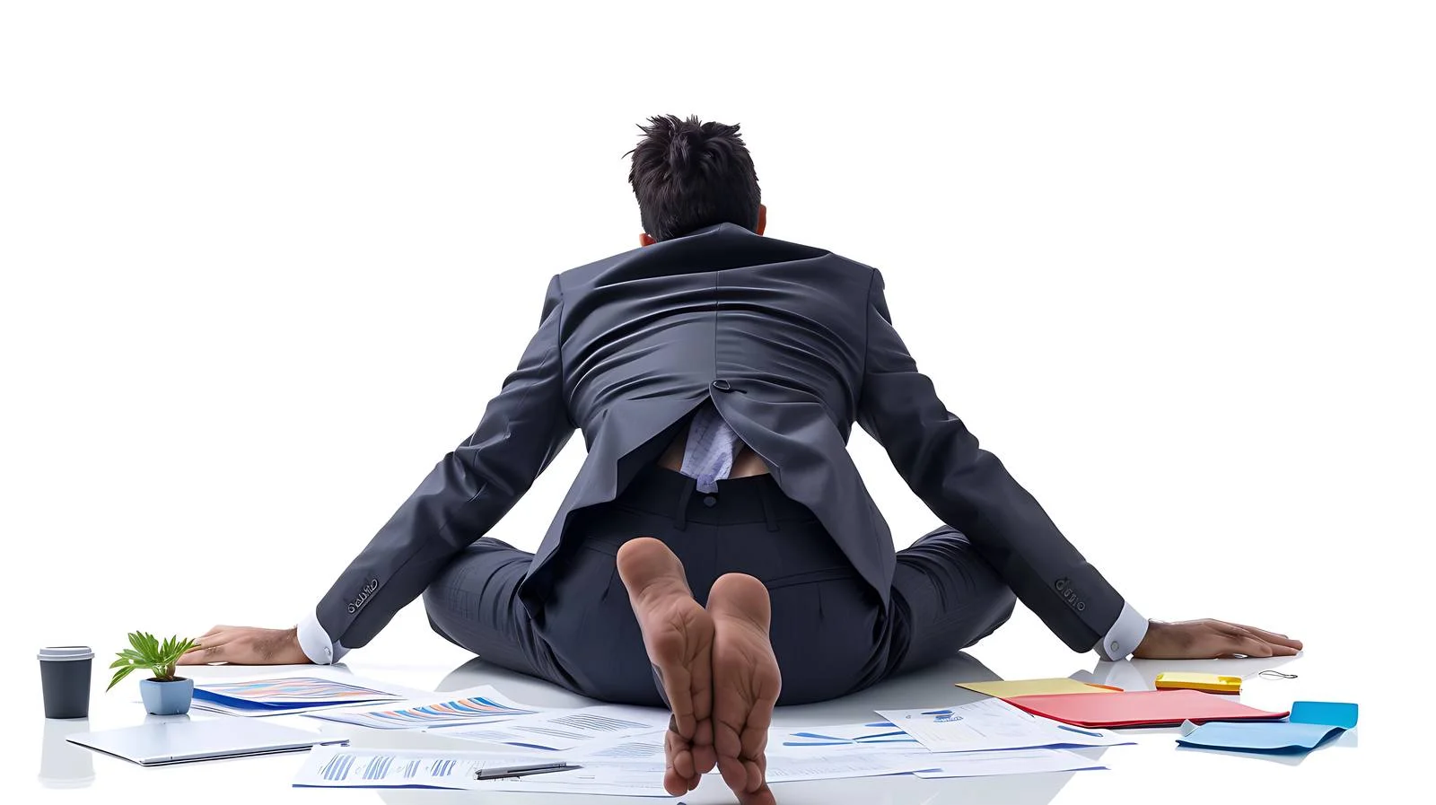 Productive Businessman Stretching at Office — free download from Dotvec