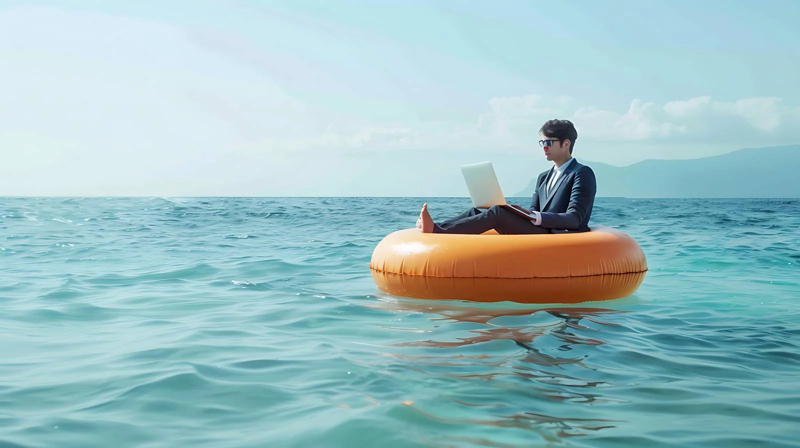 Professional working on inflatable workstation — free download from Dotvec