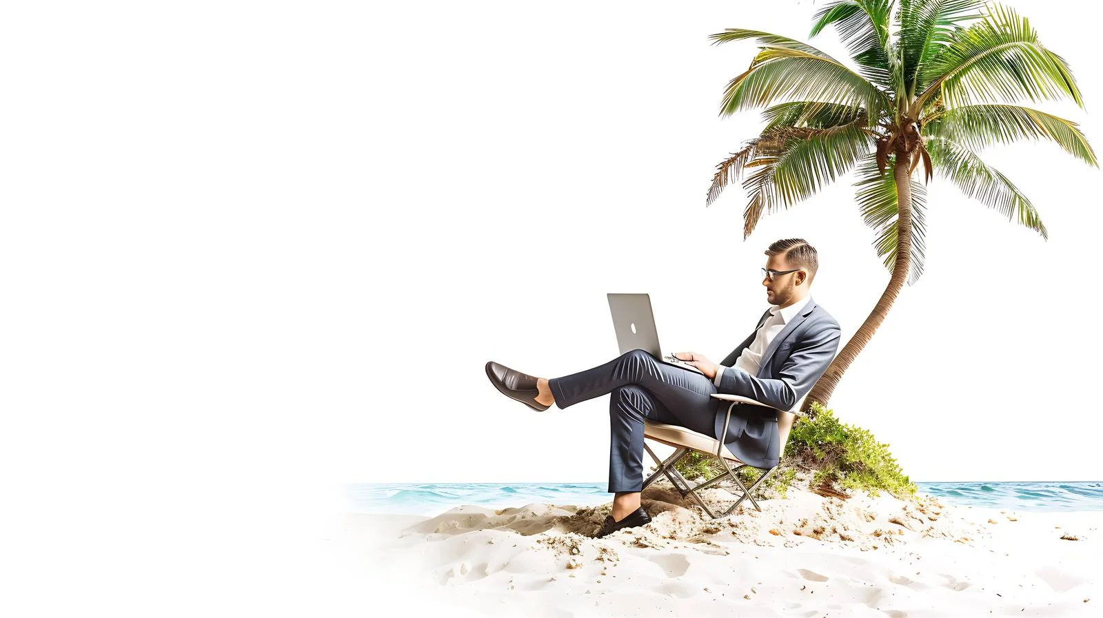 Remote Work by the Shore — free download from Dotvec