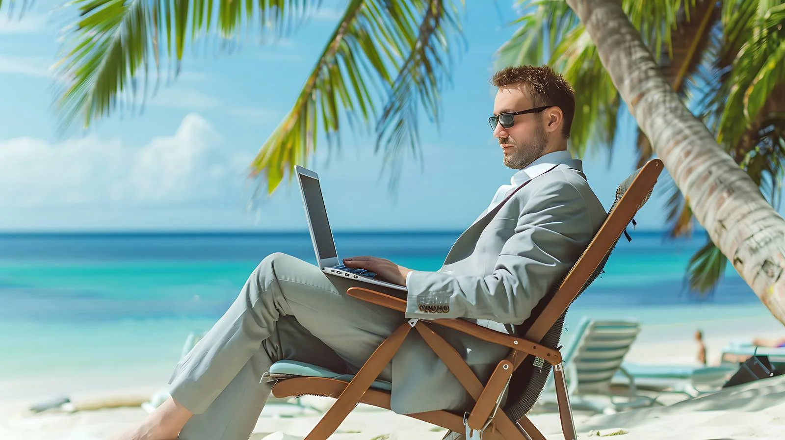 Remote Work by the Beach — free download from Dotvec