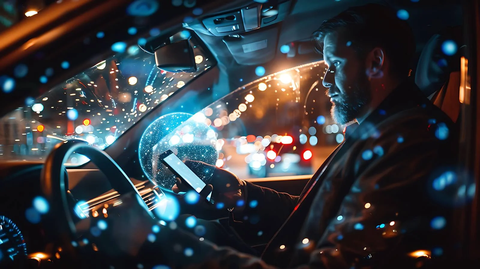 Professional Businessman in Car at Night — free download from Dotvec