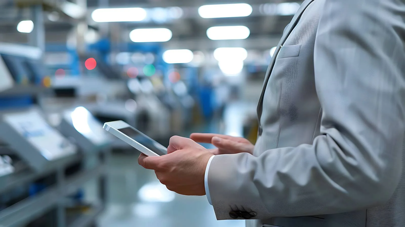 Businessman with Tablet in Factory — free download from Dotvec