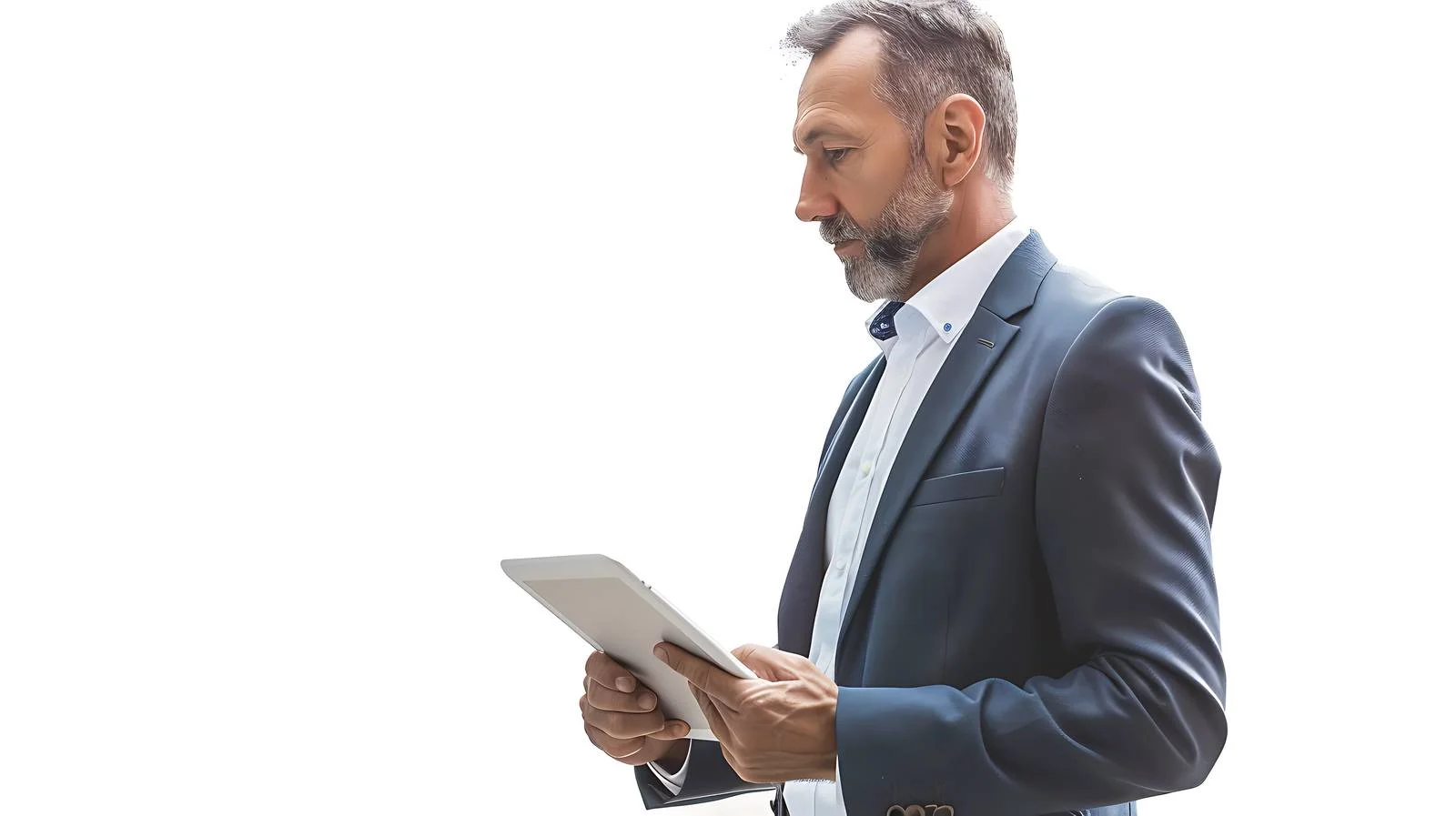 Businessman with Tablet Outdoors — free download from Dotvec