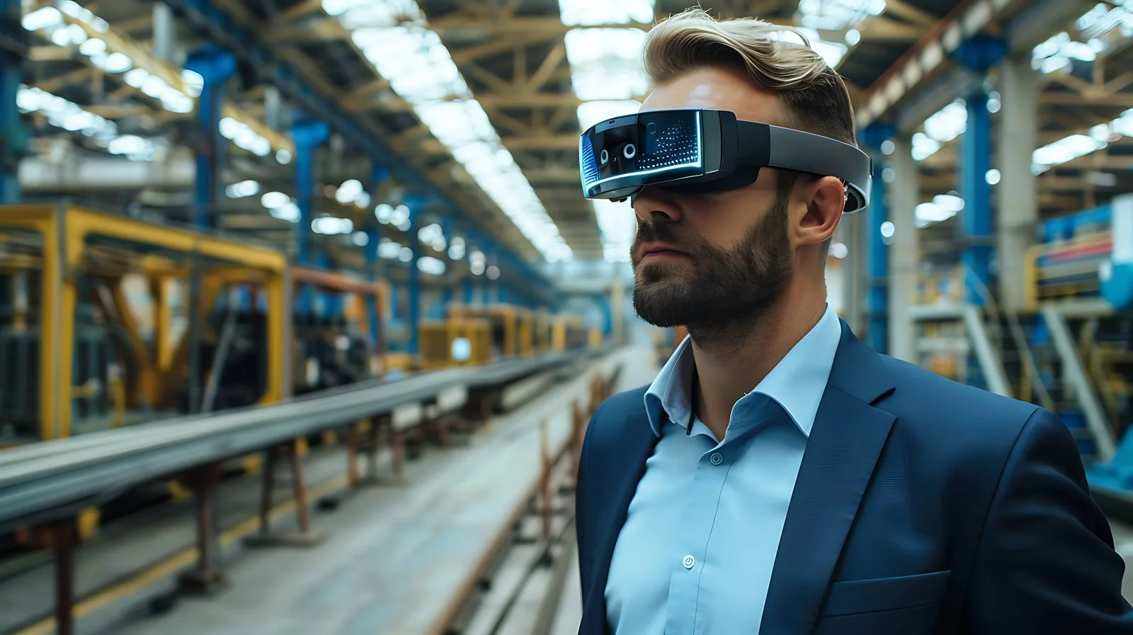 Augmented Reality Glasses in Modern Factory — free download from Dotvec