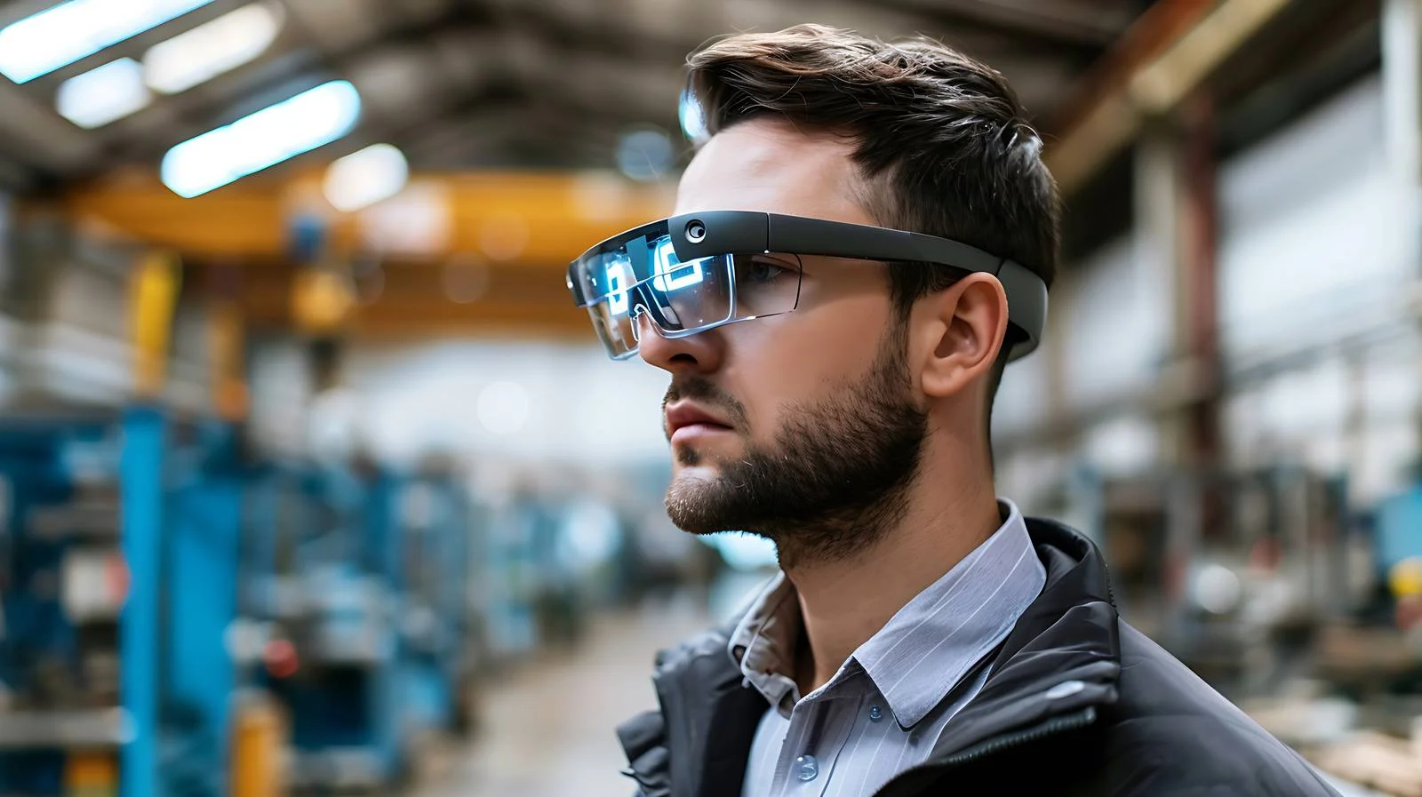 AR Glasses in Modern Factory — free download from Dotvec