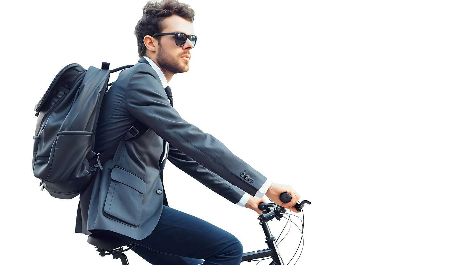 Urban Commuter Businessman with Bicycle — free download from Dotvec
