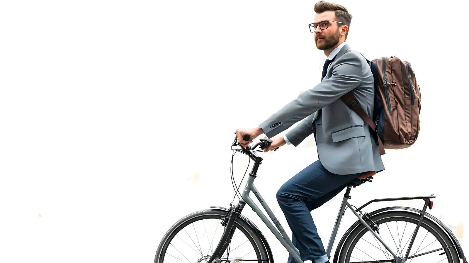 Urban Commuter with Bicycle in Cityscape — free download from Dotvec