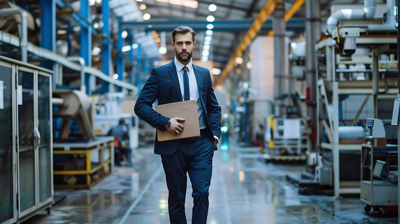 Professional Businessman in Factory Setting — free download from Dotvec