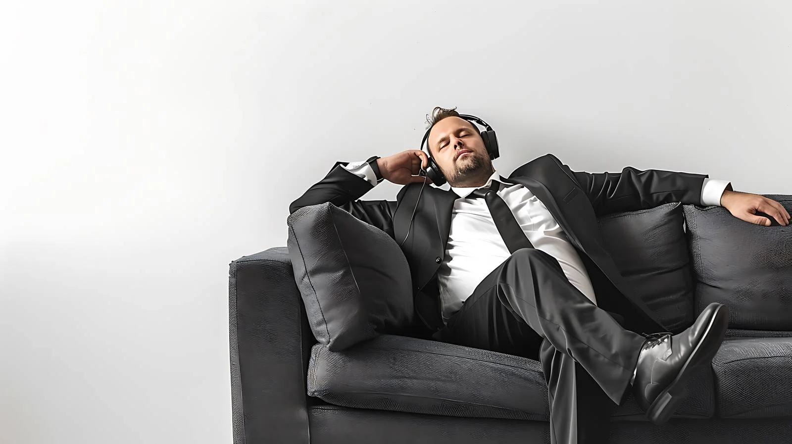Relaxed Businessman Listening to Music at Office — free download from Dotvec