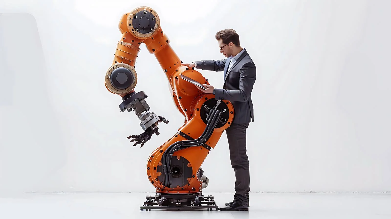 Factory Robot Monitoring by Businessman — free download from Dotvec