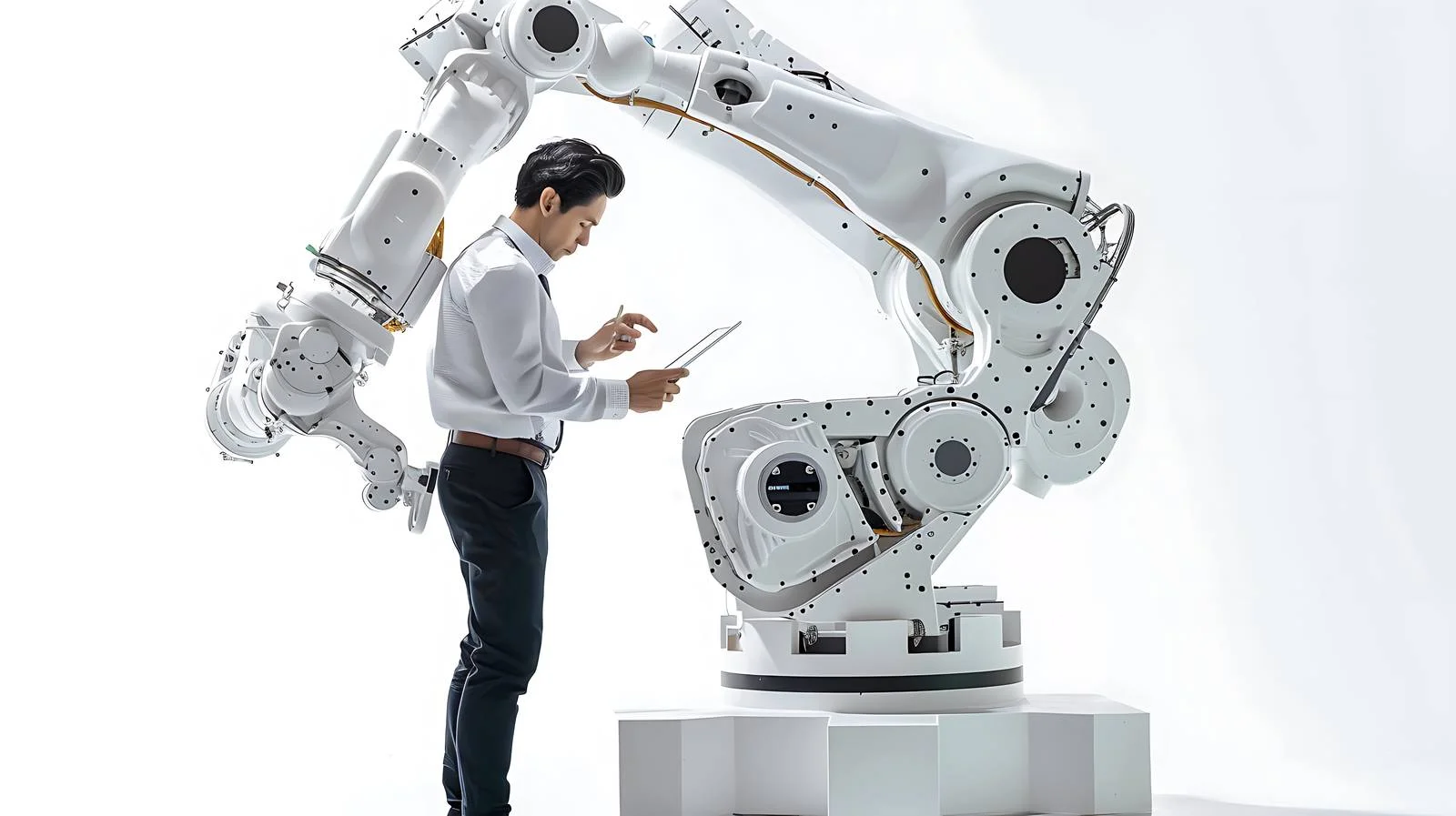 Businessman Supervising Assembly Line — free download from Dotvec