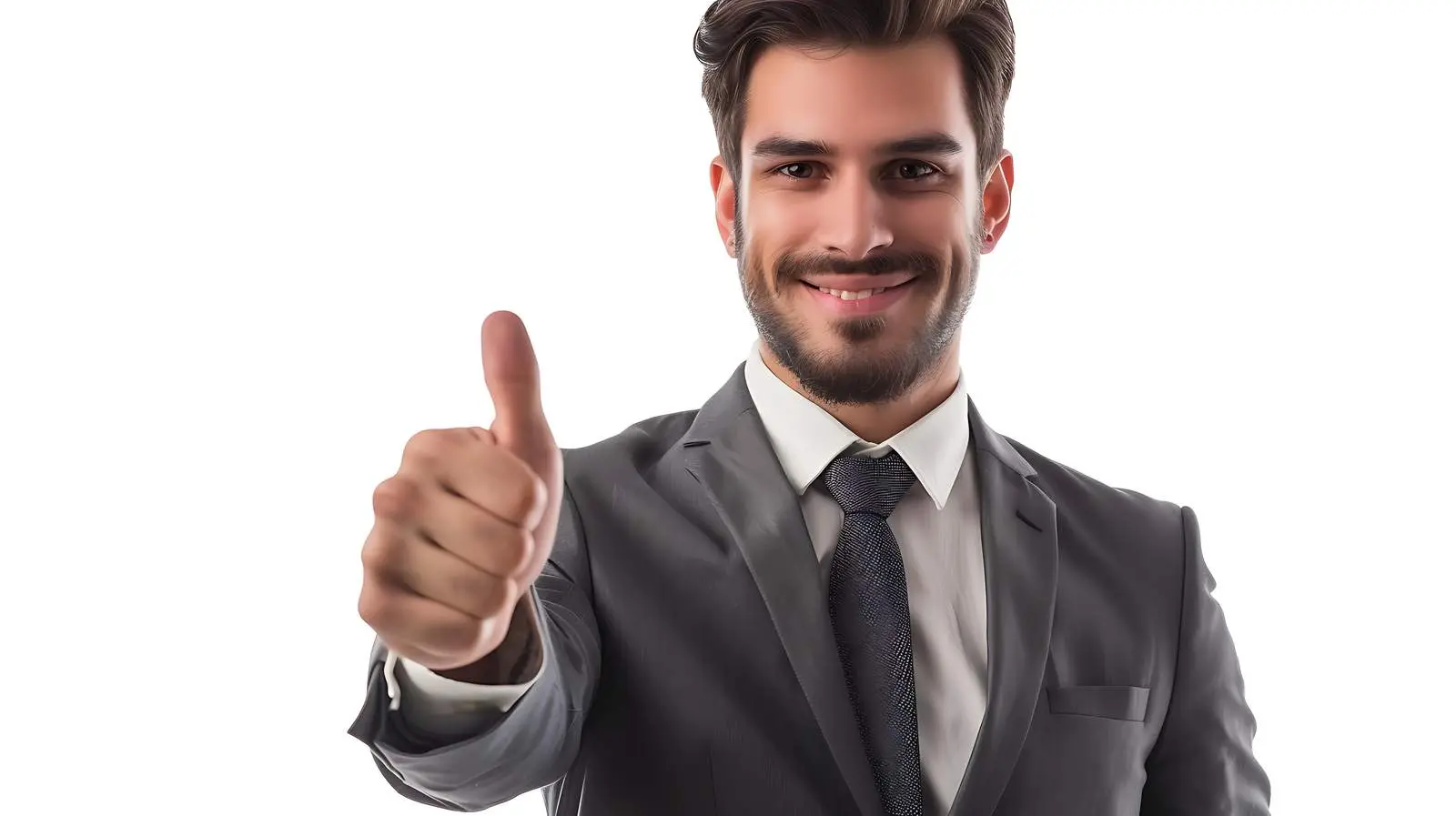 Businessman Giving Thumbs Up on White Background – free motivation image from Dotvec