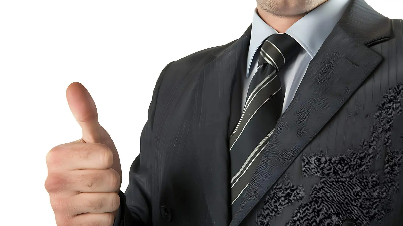 Businessman Giving Thumbs Up on White Background – free smile image from Dotvec