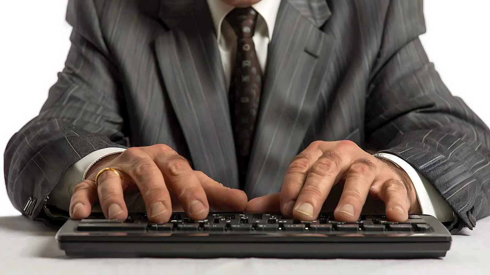 Businessman Working on Computer Hands Close-Up — free download from Dotvec