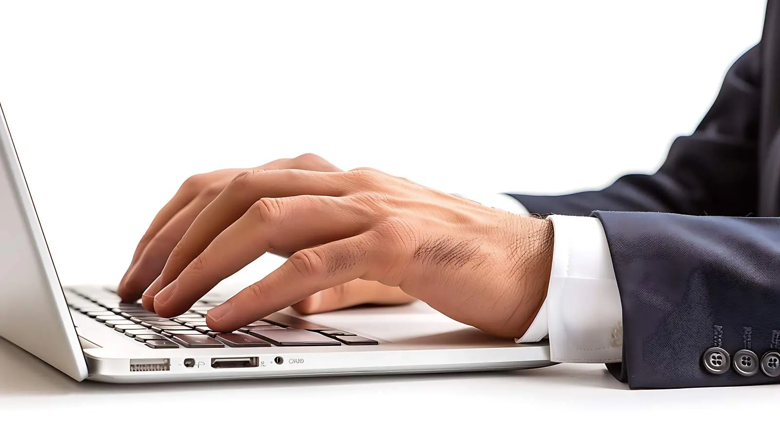 Close-Up of Businessman Working at Computer – free analytics image from Dotvec