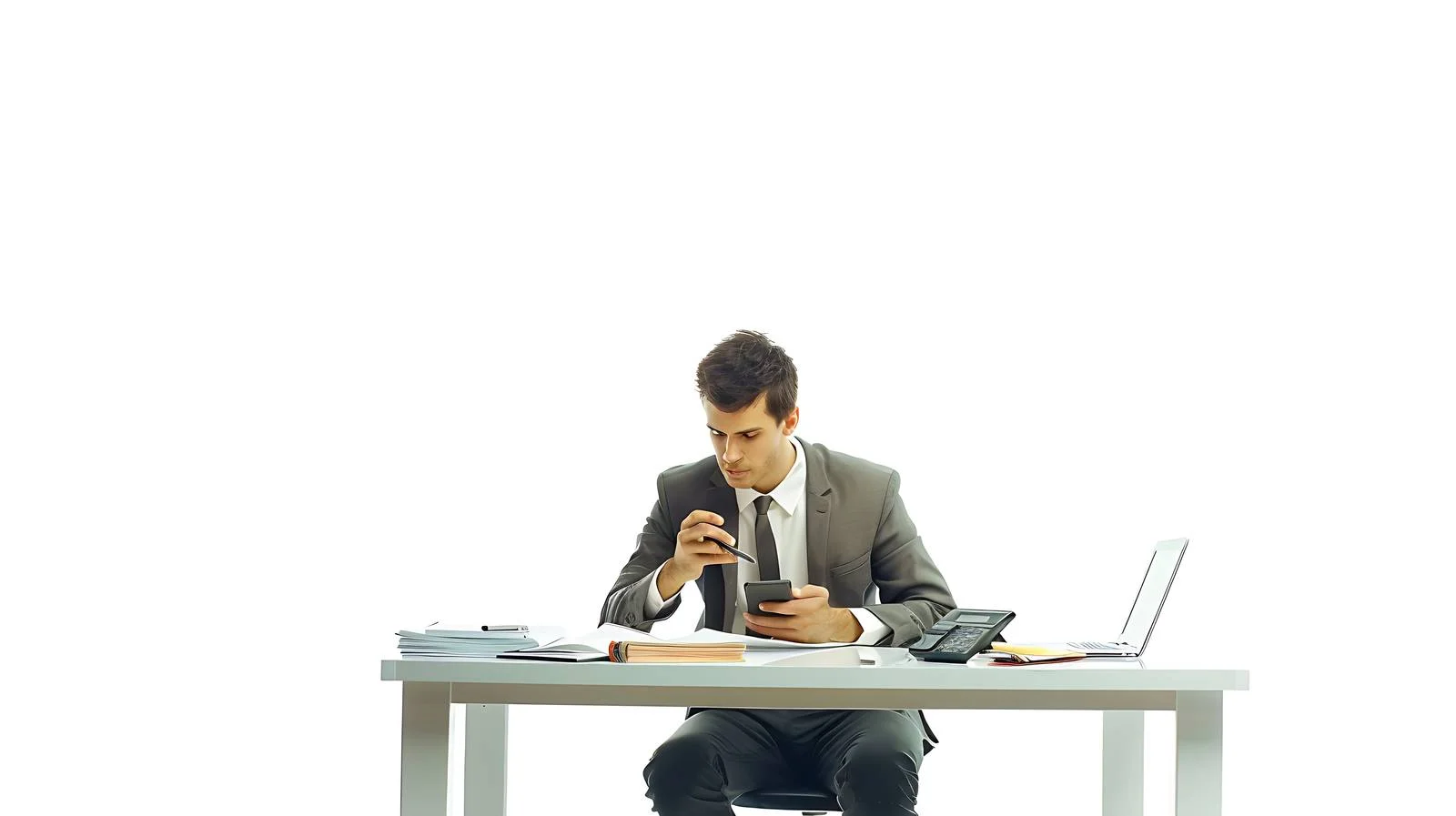 Professional Businessman Office Mobile Work Scene — free download from Dotvec