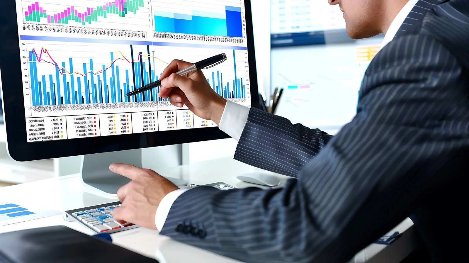 Focused Businessman Desk Work Image — free download from Dotvec