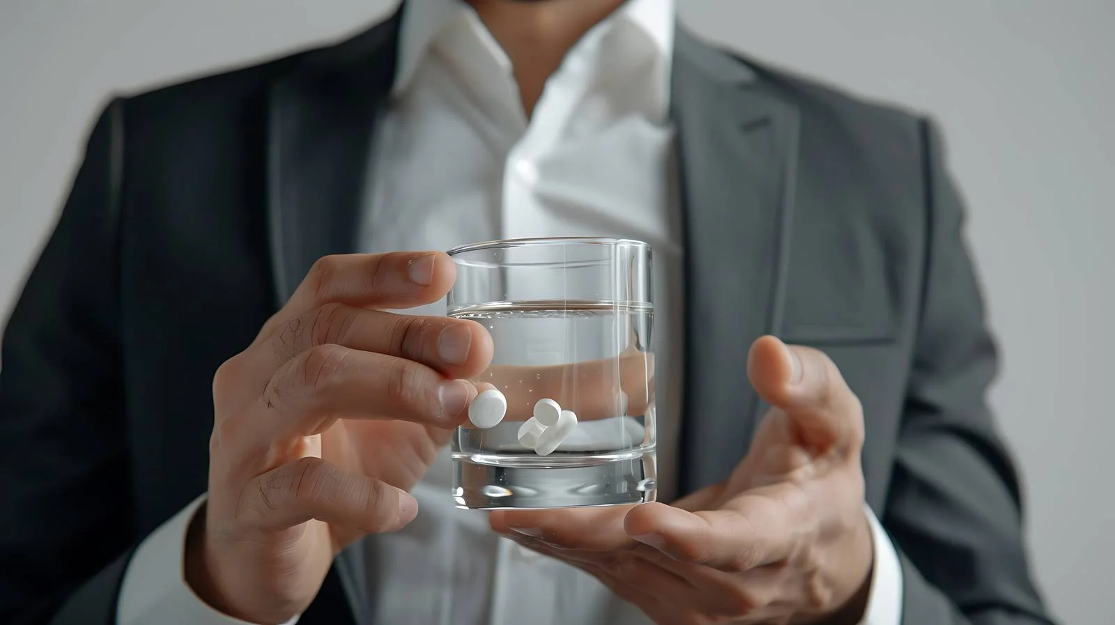 Businessman Takes Pill at Work — free download from Dotvec