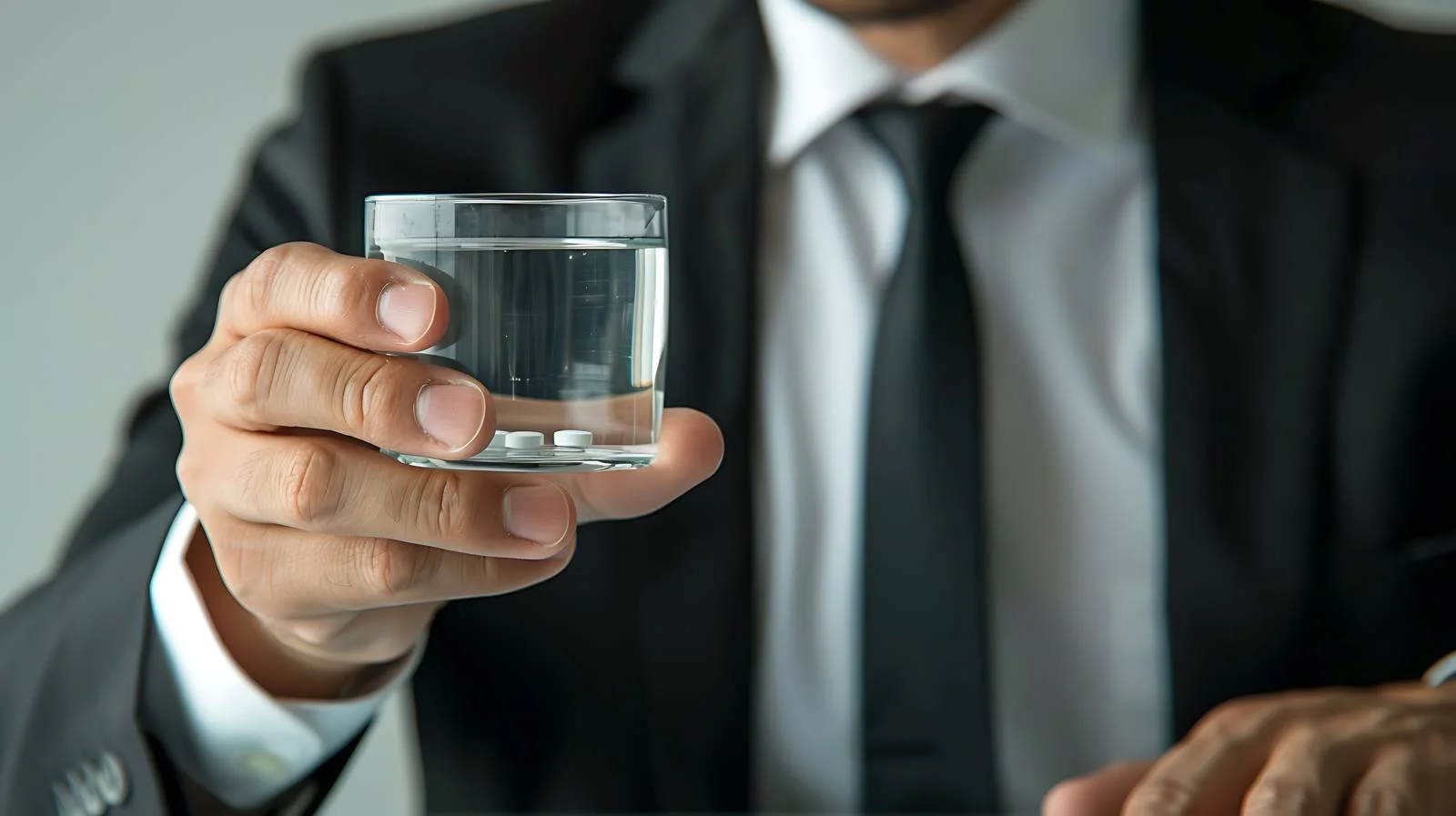 Businessman Taking Medication at Work — free download from Dotvec